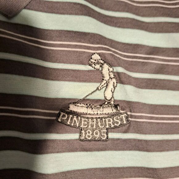 Peter Millar Pinehurst 1895 Golf Polo Shirt Mens XL Green Striped Putter Boy - Picture 4 of 12